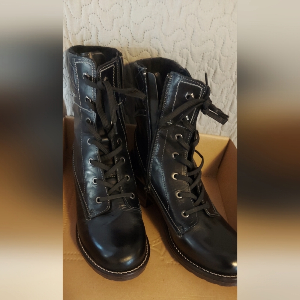 Taos Black Leather Boots Quilt Top